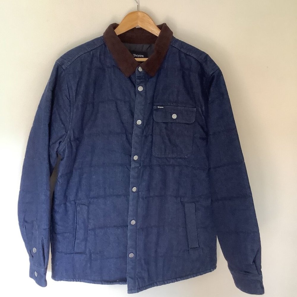 Brixton XL Denim Class Indigo Shirt Jacket Shacket Moto New